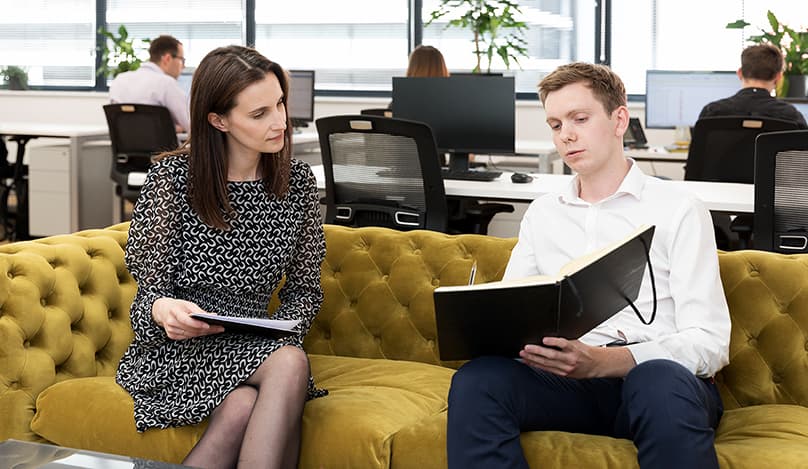 Nicholas Campion in discussion with a client regarding Company Secretarial services.